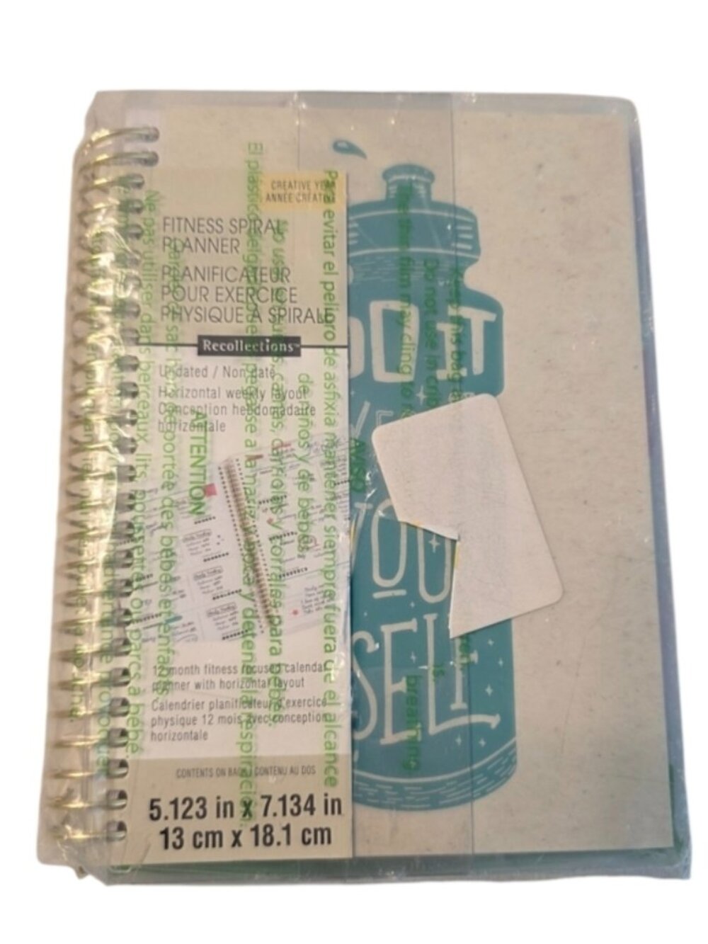 Recollections Creative Year Fitness Spiral Planner Water Bottle Cover Undated